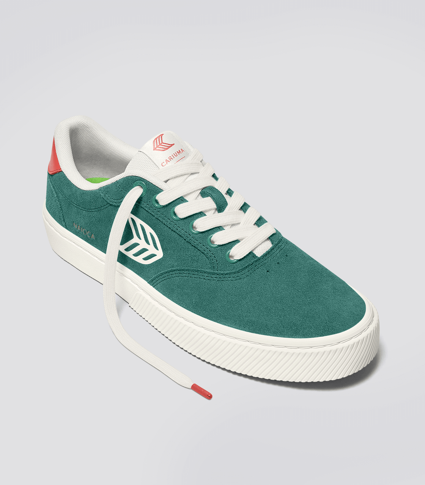 NAIOCA Teal Suede Ivory Logo Watermelon Sneaker