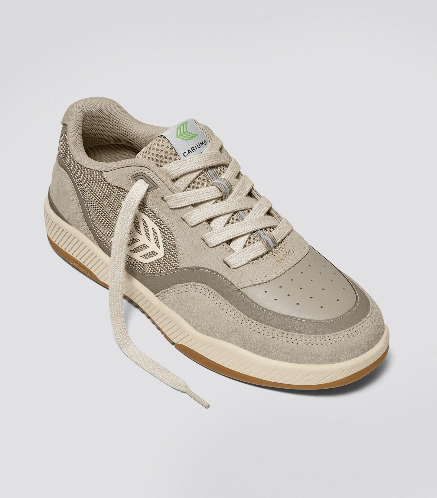 UBA PRO Plaza Taupe Suede and Mesh Almond Milk Logo Sneaker