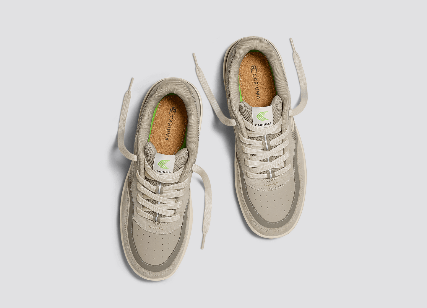 UBA PRO Plaza Taupe Suede and Mesh Almond Milk Logo Sneaker