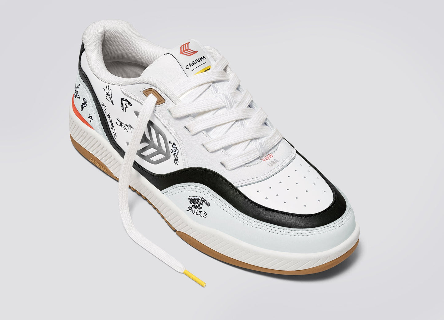 Simpsons UBA White Leather Bart Skateboard Sneaker